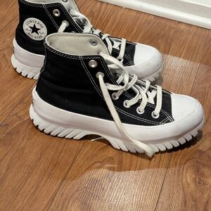 Converse Black and White High-Top Sneakers - Size UK 4
